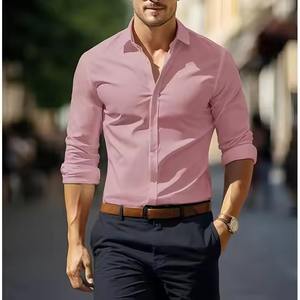 Chemise boutonnée pour hommes à port rapide Designs de haute qualité les plus demandés Top léger tendance Chemise boutonnée pour hommes à faible taux - Product Image 4