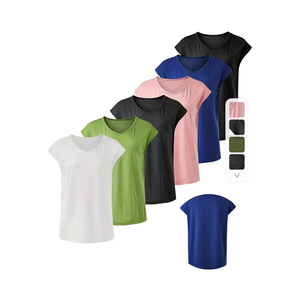 Vente en gros de 6 pièces, ensemble de t-shirts à manches courtes et col rond pour femmes, vêtements de sport d'été pour l'extérieur fabriqués au Bangladesh - Product Image 1