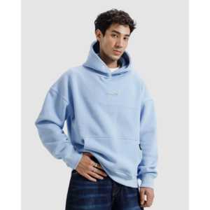 Sweat à capuche essentiel en molleton 100 % coton, délavé à l'acide, avec broderie 3D et impression sérigraphiée, taille XL - Product Image 1