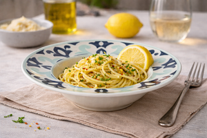 Set di 6 Piatti Rotondi per Pasta in Ceramica con Decorazione Limone e Foglie, Design Italiano, Stampa Digitale Amalfi Excelsa - Product Image 5