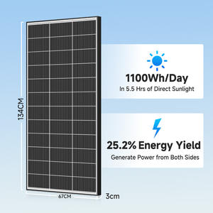 Panneaux solaires monocristallins bifaciaux à demi-cellules à haute efficacité personnalisables - 22% - Utilisation domestique portable - Tailles de panneaux solaires rigides - Product Image 2
