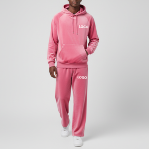 Ensemble survêtement en molleton de coton mi-lourd personnalisé 2026, imprimé uni, coupe jogging, pantalon large, sweat à capuche - Product Image 3