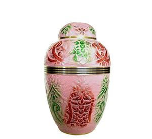 Urna Funeraria de Latón para Cenizas de Adultos, Color Rosa Alba y Verde, Grabada, para Hombres y Mujeres, Grande - Product Image 6