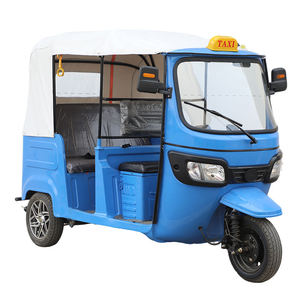รถสามล้อไฟฟ้าสำหรับผู้โดยสาร 48V 501-800W แบบเปิดประทุน 3 ที่นั่ง สีน้ำเงิน โครงเหล็ก 80 กม./ชม. เบรกดิสก์หน้า รับน้ำหนักได้ 200-300 กก. - Product Image 1