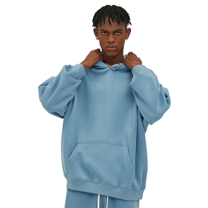 Vente en gros de sweats à capuche d'hiver surdimensionnés pour hommes, de luxe, personnalisés, en tissu épais, en coton/polyester mélangé, 370g, en molleton français - Product Image 2