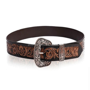 Ceinture d'outillage en cuir occidental de designer vintage classique pour hommes ceinture usinée à la main gravée florale sculptée à la main commande en gros toutes les tailles - Product Image 3