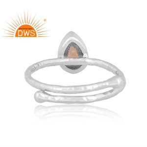 Venta caliente 925 plata esterlina fina perla Natural anillo ajustable joyería para mujer regalo para ella - Product Image 4
