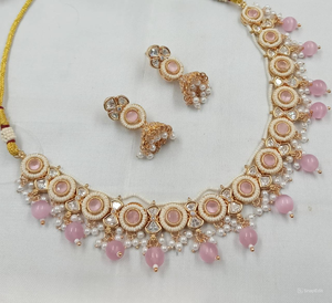 <b>INDIAN</b> TRADITIONAL and FASHIONABLE COPPER JEWELLERY BRIDAL WEDDING JEWELLERY <b>SET</b> for WOMEN EARRINGS and <b>NECKLACE</b> <b>SET</b> - Product Image 1