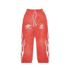 Ensembles de pantalons de survêtement à capuche surdimensionnés et personnalisés avec conception de flamme Survêtements sérigraphiés à fermeture éclair pour l'hiver Vêtements personnalisés du fabricant - Product Image 3