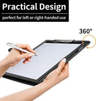 Padfolio profesional con portapapeles, carpeta de cartera de cuero de imitación Carpeta A4 Tamaño de carta Bloc de notas, currículum, Bloc de notas