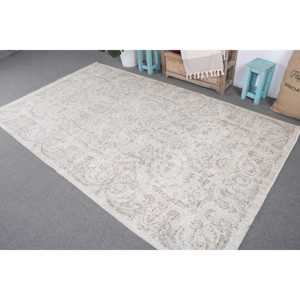 Turkish Large Rug 5.3x8.9 ft, White <b>Brown</b> Abstract Rug <b>Wool</b> - Product Image 2