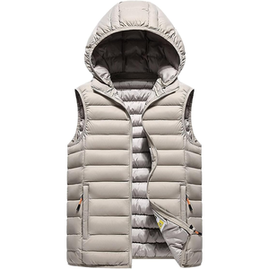 Blouson universitaire d'hiver sans manches pour homme, chaud et coupe-vent, 100 % coton toile, avec col montant et logo frontal - Product Image 6