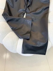 2025 véritable peau de mouton cuir pantalon femmes printemps et automne décontracté ample droit pantalon femme pantalon large jambe pantalon Pantalon - Product Image 3