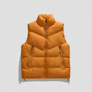 Veste matelassée sans manches respirante à fermeture éclair sur mesure en gros, nouvelle taille plus, couleur unie, multi-poches, veste décontractée pour homme - Product Image 2