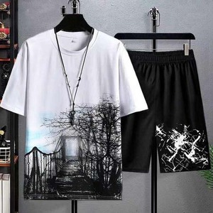 Ensemble pour hommes short deux pièces t-shirt fabricant Streetwear logo personnalisé été décontracté pantalon 2 pièces chemise homme sublimée personnalisée - Product Image 3