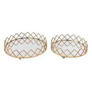 Bandeja Decorativa Rectangular de Metal Dorado con Espejo, Organizador de Joyas, Plato para Almacenamiento de Cosméticos, Centro de Mesa para Bodas, Bandeja para Servir - Product Image 2