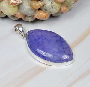 925ยอดนิยมทำด้วยมือเงินสเตอร์ลิงจี้มูนสโตนสายรุ้งสีน้ำเงินกรอบการตั้งค่าหินธรรมชาติจี้สีฟ้าของขวัญสำหรับเธอ - Product Image 3