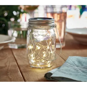 Sustainable Solar POT Lamp Stylish Glass <b>Candle</b> Holders <b>Lanterns</b> <b>Candle</b> Jars <b>for</b> Eco-Friendly Merchandising - Product Image 3