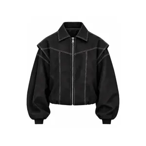 Chaqueta bomber roja extragrande para mujer - Product Image 3