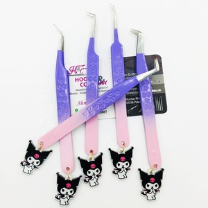 Pinces à épiler professionnelles Hello Kitty pour extensions de cils, en acier inoxydable, anti-magnétiques et durables, emballage et logo mink - Product Image 5