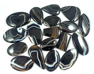 Cabochon en onyx noir naturel lot de gros de pierres précieuses concepteur en vrac fait à la main pierres précieuses semi-précieuses cristal artisanat fabrication de bijoux - Product Image 1