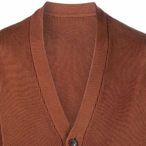 Pull cardigan décontracté marron chocolat avec broderie personnalisée pour unisexe - Product Image 2