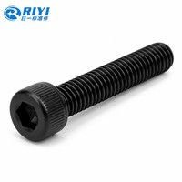 Vis à tête cylindrique moletée en acier inoxydable 304, oxyde noir, filetage métrique complet avec entraînement hexagonal Allen