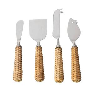 Manche en résine de marbre blanc Lame plaquée or PVD Ensemble d'outils à fromage en acier inoxydable Ensemble de couteaux à fromage - Product Image 3