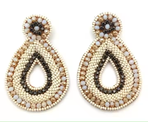 Pendientes hechos a mano de diseño Vintage, pendientes de moda con cuentas de semillas bohemias elegantes bordadas para mujeres de joyería India - Product Image 6