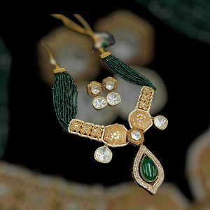 Designer <b>And</b> Trendy With Diamond <b>And</b> <b>Pearl</b> Look <b>Necklace</b> <b>Set</b> With Gold Plated With <b>Earrings</b> for Wedding Festival Wear For Women - Product Image 6
