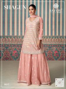 Elegant Women's <b>Three</b>-Piece Bollywood Style Outfit Embroidered Kurta Set with Kurta Palazzo Pants Festive Casual Styling - Product Image 2