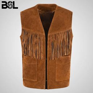 Gilet de sécurité en cuir véritable à franges, extensible, anti-rétrécissement, grande taille, pour motard, veste de moto, mode estivale - Product Image 2