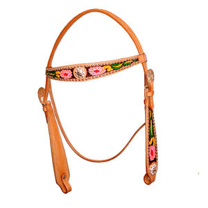 Cabezal de cuero occidental ajustable de primera calidad, brida de caballo duradera para entrenamiento y espectáculos de equitación - Product Image 1