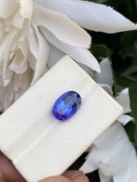 Certifié incroyable couleur supérieure naturelle Tanzanite pierre de coupe ovale Zoisite naturelle Tanzanite pierre précieuse en vrac 4.61 carats Loupe propre