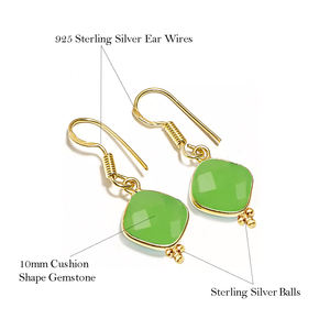 Wholesale 925 Sterling Silver Fancy Design Drop Dangle Cushion Rainbow Moonstone Gemstone Bezel Setting for Party Occasions - Product Image 4