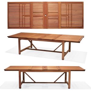 Ensemble de salle à manger d'extérieur Moon 10 places long en bois de teck massif finition naturelle pour une utilisation en extérieur - Product Image 2