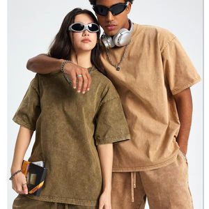 OEM personalizado Vintage de alta calidad 100% algodón 250GSM de gran tamaño hombres lavado ácido DTG estampado Streetwear lavado ácido camiseta para hombres - Product Image 4