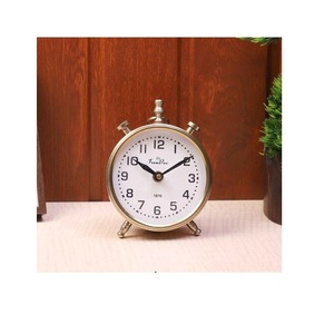 Reloj de mesa artesanal de Metal de hierro, Base de madera con acabado dorado, uso para decoración de vajilla de Hotel y oficina hecha a mano - Product Image 3