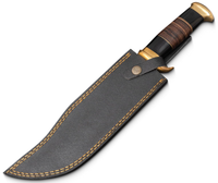 Vente en gros de couteaux de chasse et de chef PRESTIGE BLADES, personnalisés OEM ODM, faits à la main en acier J2, avec manche moderne en bois et résine, et étui en cuir.