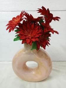 Vase en résine de nouvelle conception, différentes tailles personnalisées, vase à fleurs en résine de style nordique moderne en forme de beignet, pot en résine, pots à fleurs pour plantes - Product Image 2