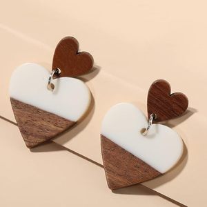 Unique Handmade Wooden <b>Resin</b> <b>Earrings</b> With Earthy Tone Combination For Office And Daily Wear At Wholesale Price - Product Image 5