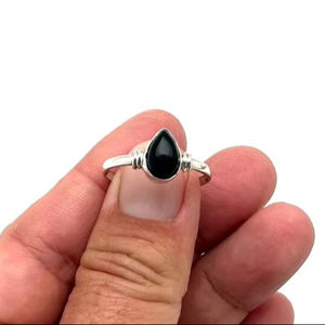 Tendance 925 argent Sterling noir Onyx pierre précieuse bague bijoux à la main argent Boho Style bague bijoux pour femmes cadeau pour les filles - Product Image 1