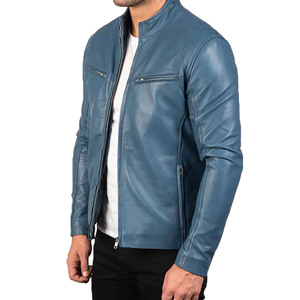 Veste en cuir pour hommes pour l'automne et l'hiver Tissu léger et de haute qualité Top tendance pour hommes Meilleures ventes de vestes de motard en cuir - Product Image 5