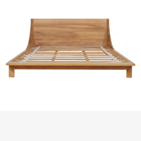 Lit double de qualité supérieure Cadre en teck massif Matériau Design minimaliste pour la décoration de meubles de chambre à coucher