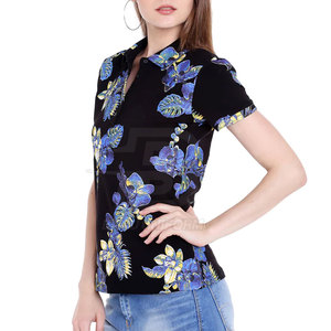 เสื้อยืดโปโลพิมพ์ลายสำหรับผู้หญิงมาใหม่เสื้อโปโลผ้าฝ้ายนุ่มพิมพ์ลายสำหรับผู้หญิงสไตล์แฟชั่น - Product Image 2