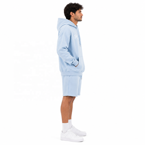 Sudadera con Capucha para Hombre, Oversize, de Forro Polar y Algodón, Conjunto Casual de Pantalones Cortos a Juego, Chándal Transpirable de Tejido de Punto, Ropa Urbana - Product Image 2