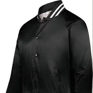 Chaqueta universitaria de satén de diseño 2024 hecha a medida para hombre, abrigo deportivo de baloncesto de manga larga, estilo 'Reglan Cut' a prueba de viento - Product Image 1