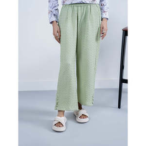 Pantalon TUANA coupe droite avec logo personnalisé, tissé, respirant, à jambes larges et taille mi-haute pour la saison printanière - Product Image 1