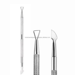 Pousse-cuticules professionnel en acier inoxydable à double extrémité, lime à ongles réutilisable, outil de manucure et pédicure pour peaux mortes - Product Image 1