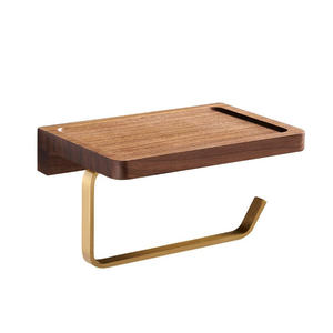 Portarrollos de Papel Higiénico Ecológico Multifuncional de Acero Inoxidable Negro, Independiente, con Color y Tamaños Personalizables - Product Image 1